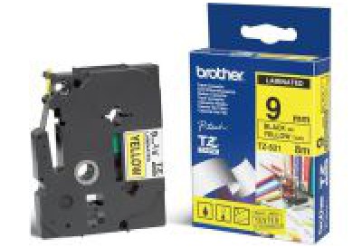 Brother Laminated Tape (8M X 9MM) Black on Yellow